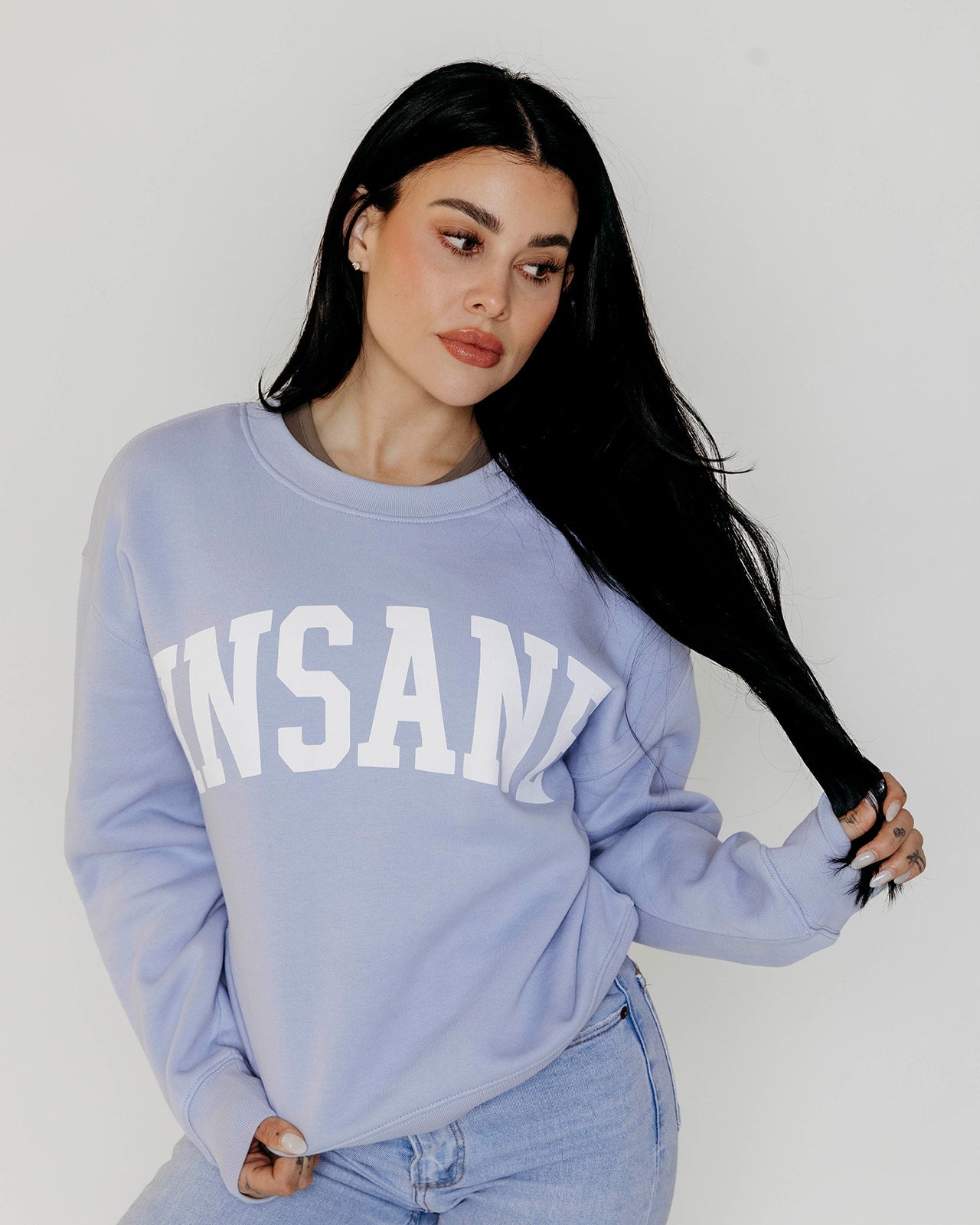 Women's Insane Relaxed Crewneck Powder Blue (Pre-Order)