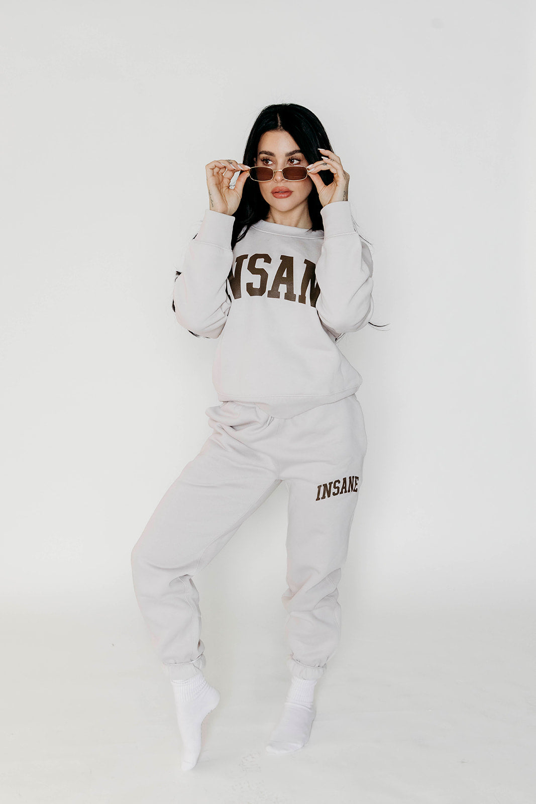 Women's Insane Crewneck / Jogger Bundle - Light Bone (Pre-Order)