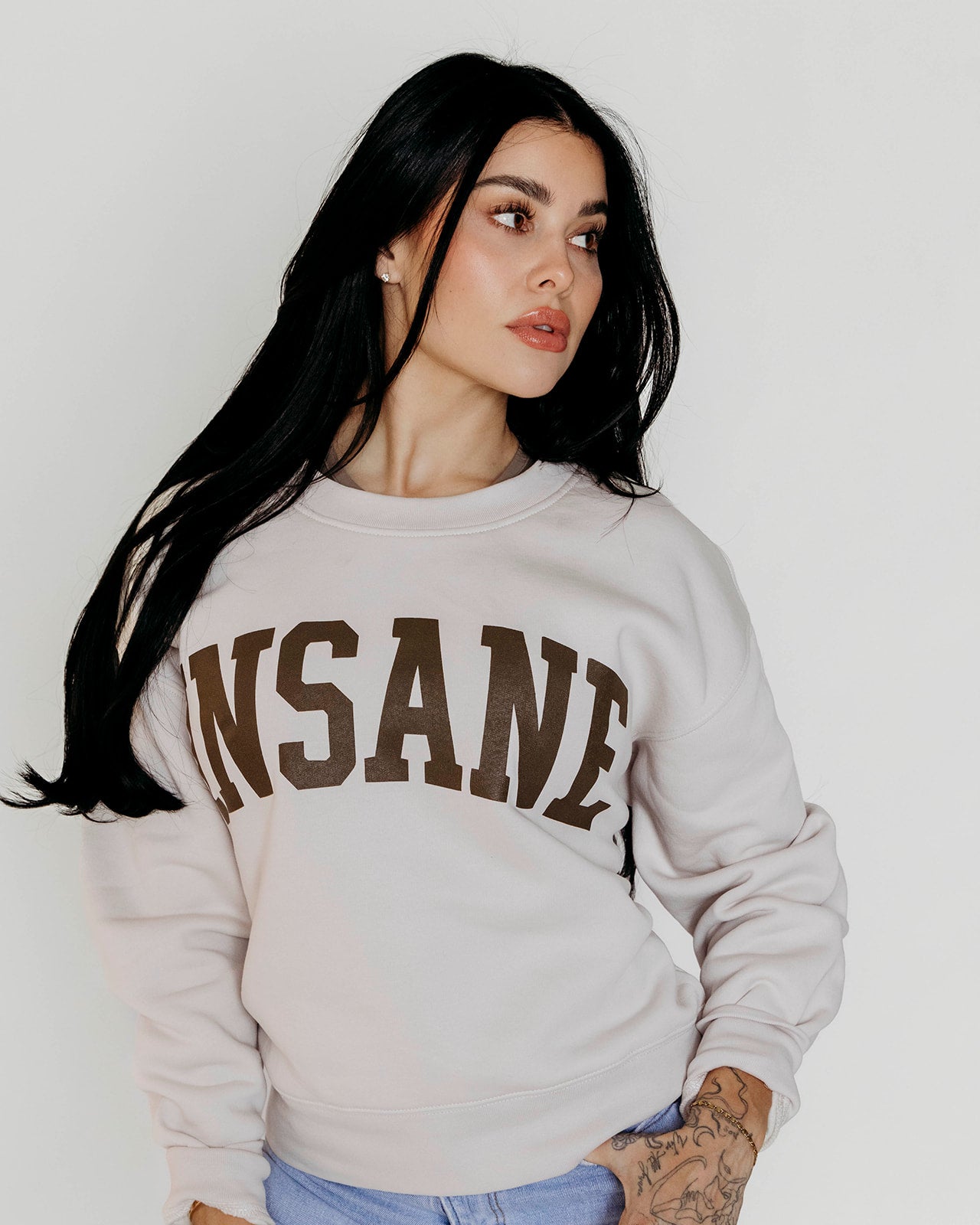 Women's Insane Relaxed Crewneck Bone (Pre-Order)