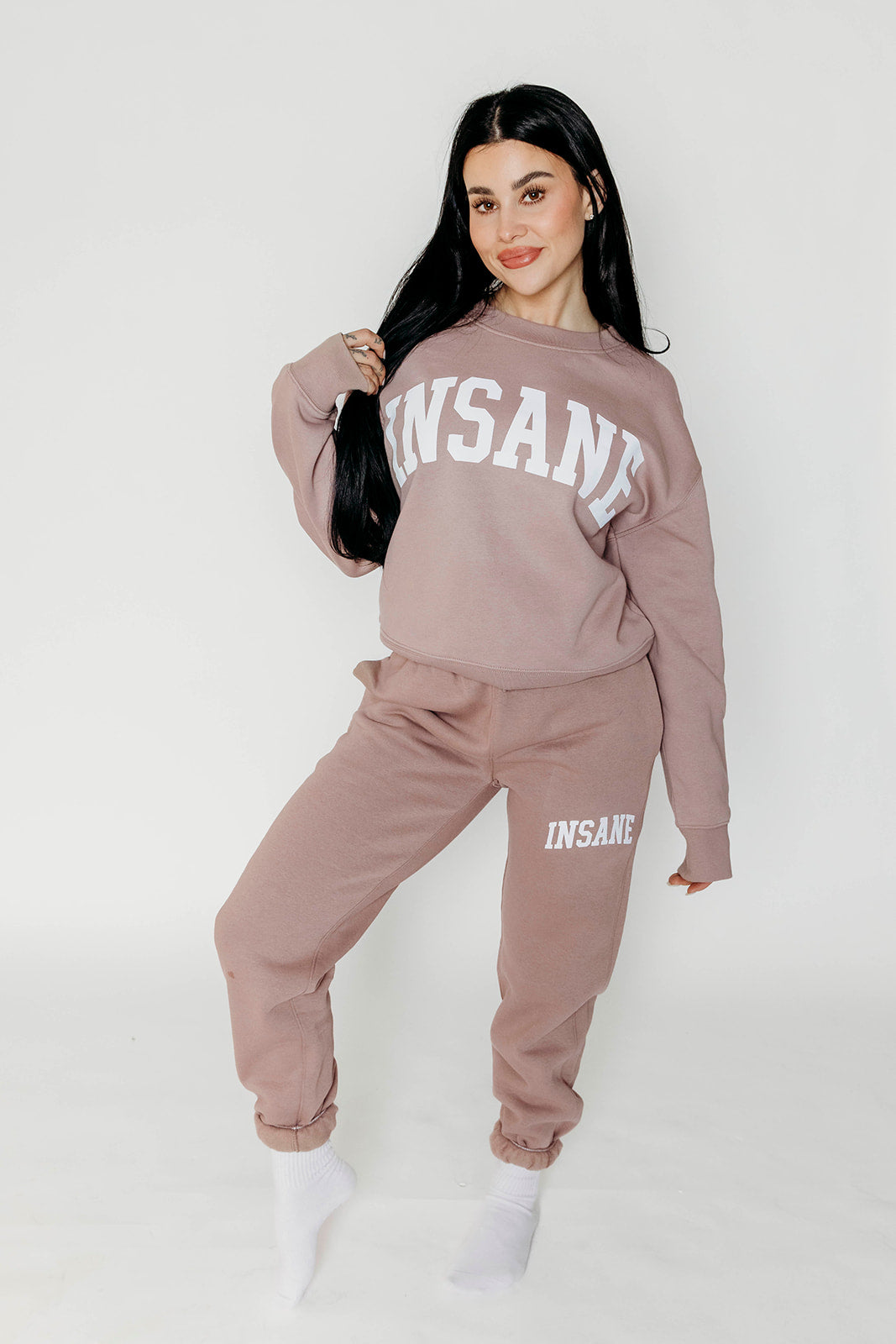 Women's Insane Crewneck / Jogger Bundle - Hazy Pink (Pre-Order)