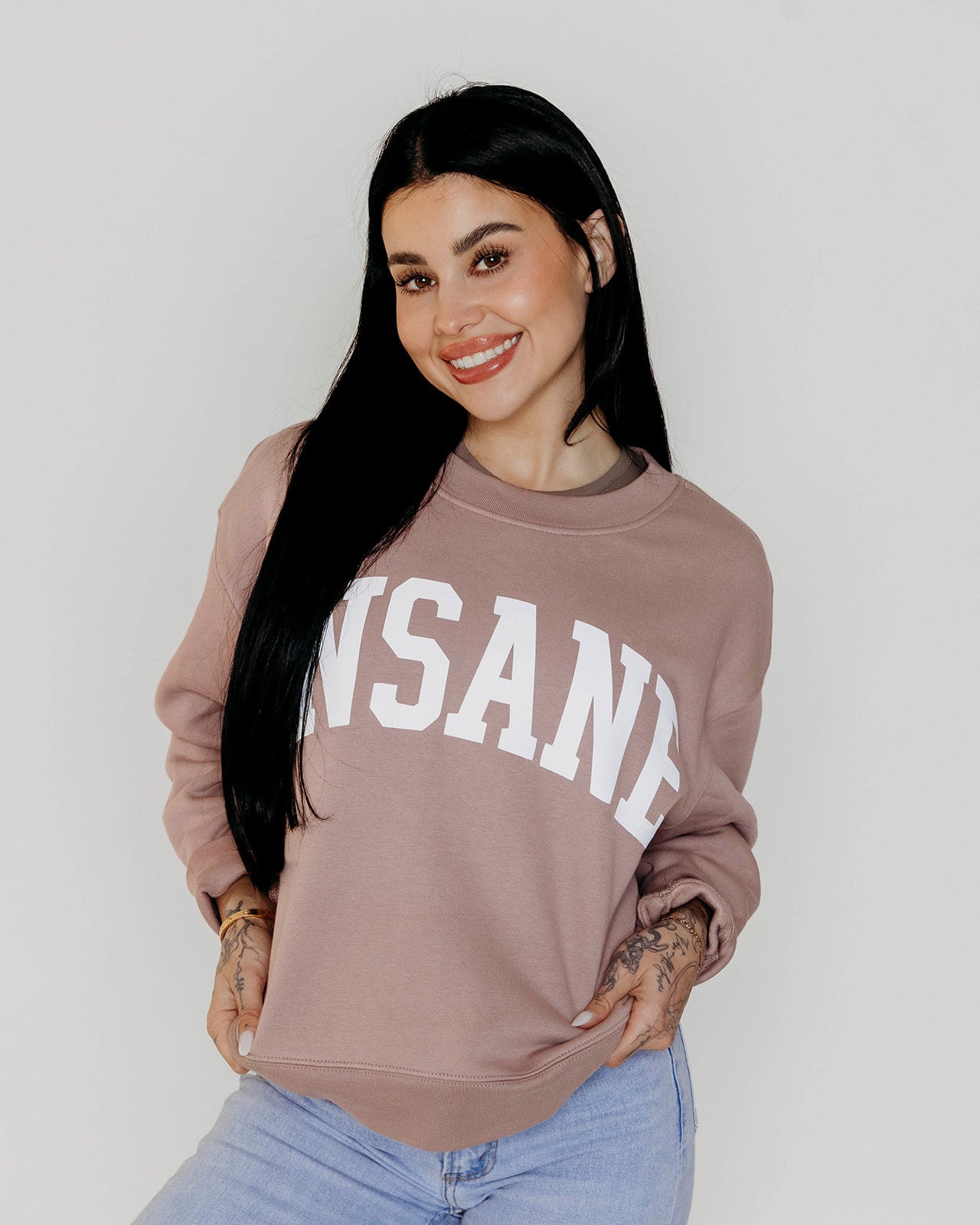 Women's Insane Relaxed Crewneck Hazy Pink (Pre-Order)
